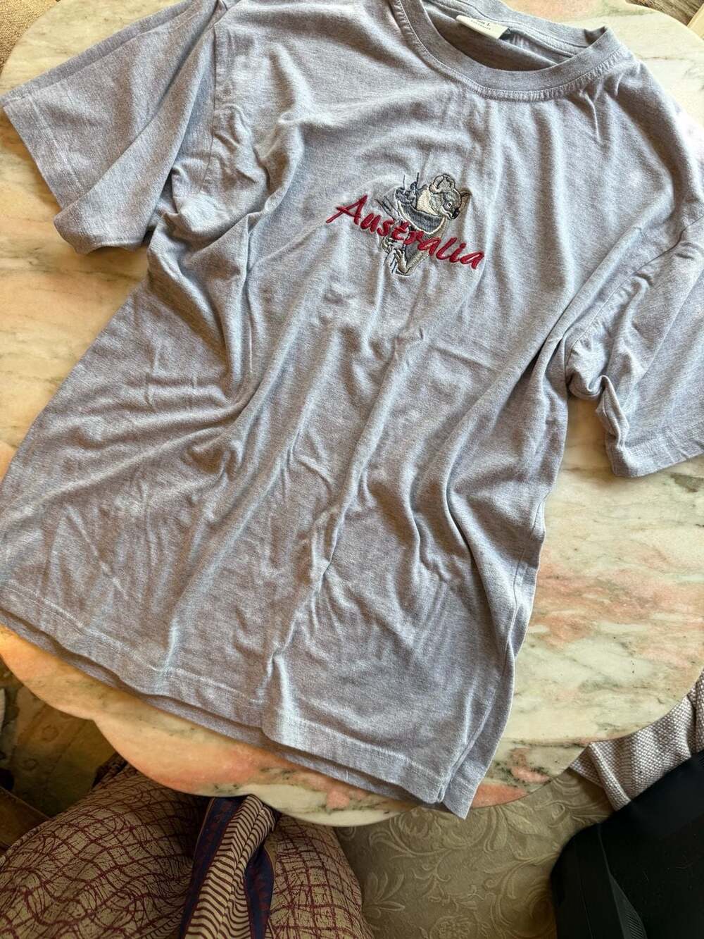 Oz Designs Grey Australia Koala Embroidered T-Shirt